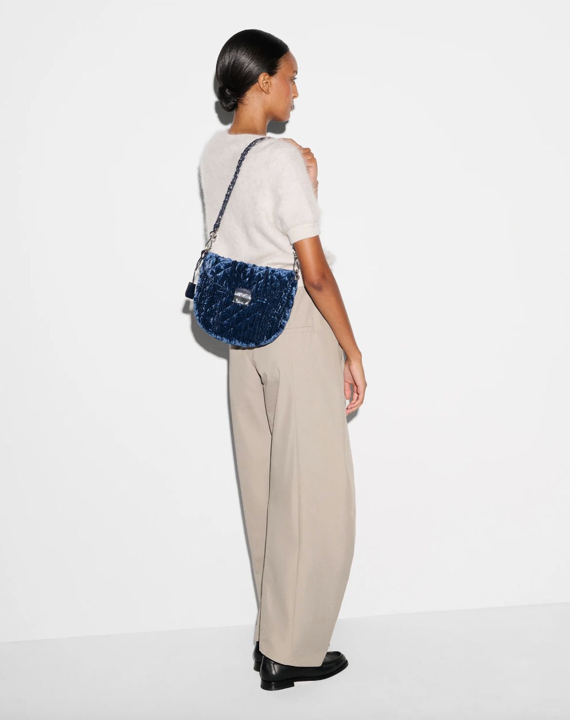 MZ Wallace Crosby Lock Saddle Bag in Midnight Velvet