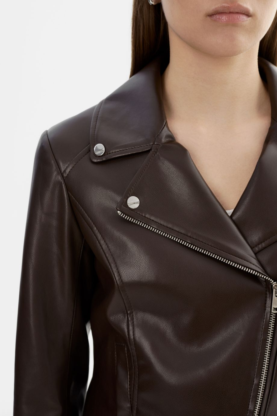 Lamarque Pascale Vegan Moto in Dark Brown