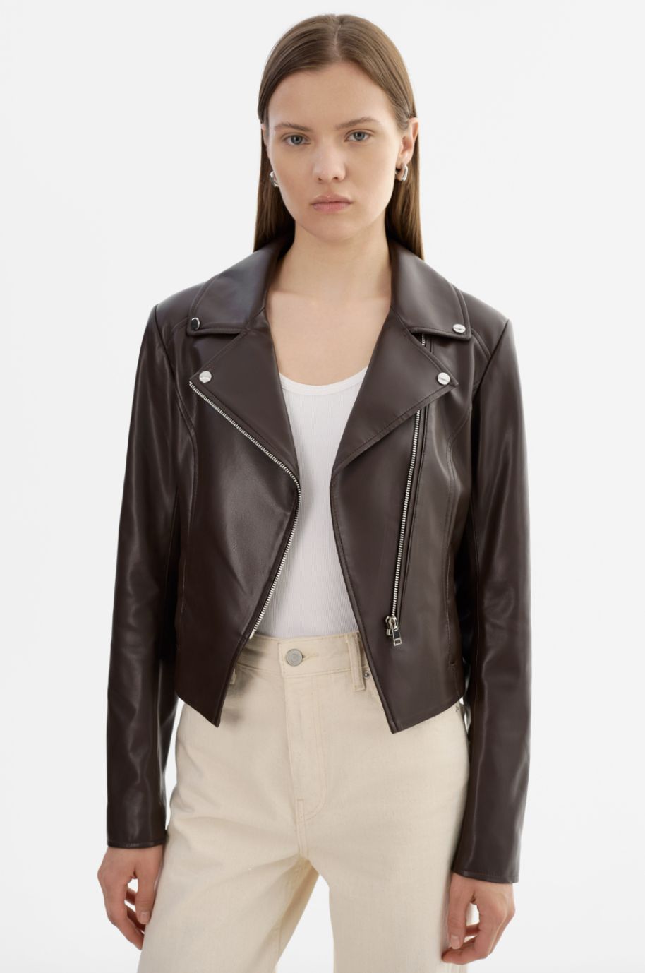 Lamarque Pascale Vegan Moto in Dark Brown