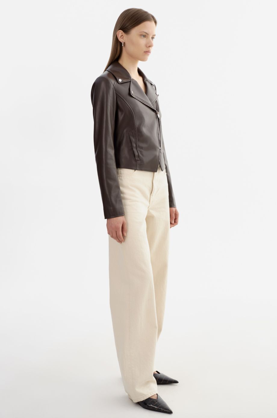 Lamarque Pascale Vegan Moto in Dark Brown