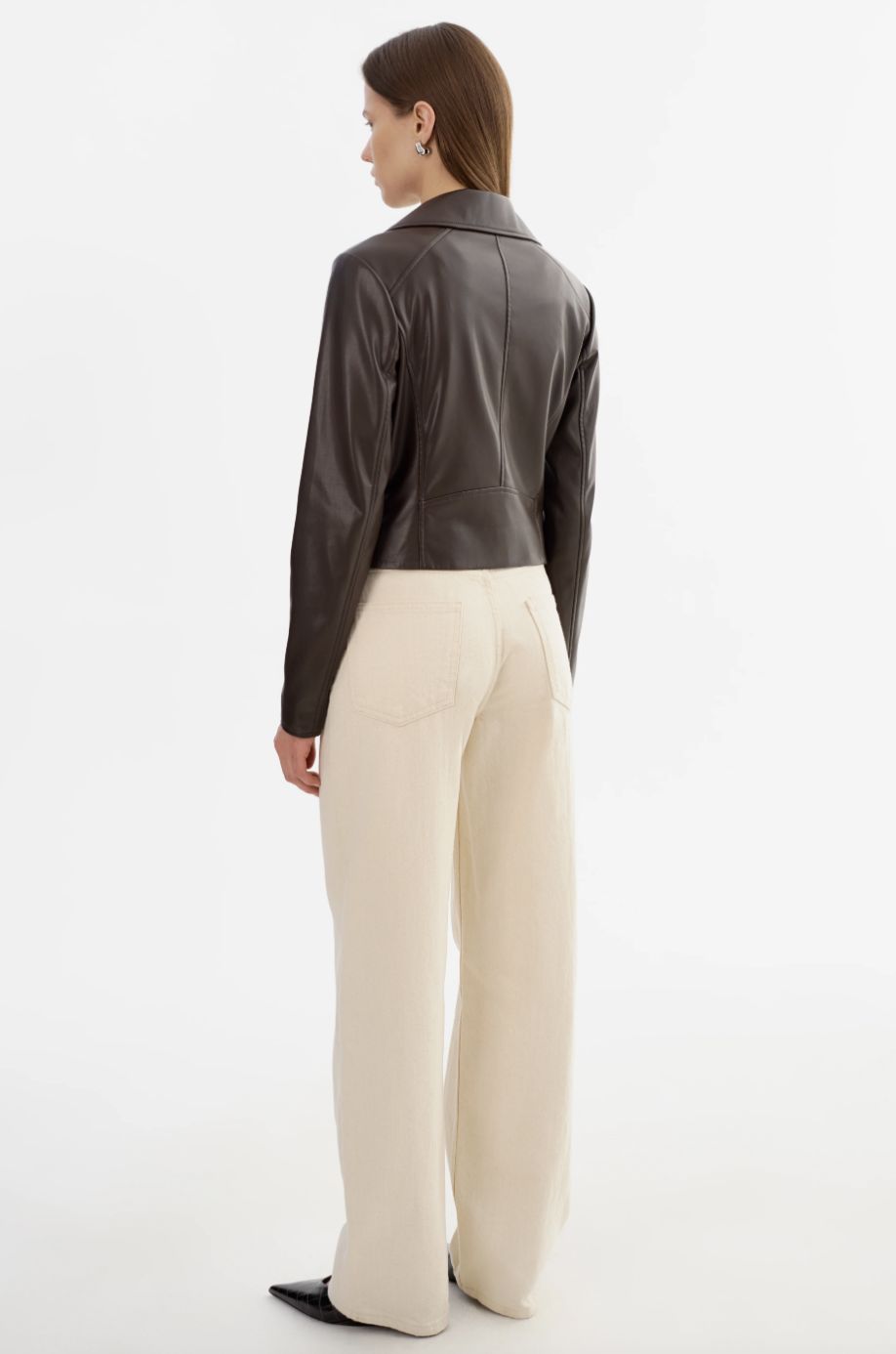 Lamarque Pascale Vegan Moto in Dark Brown