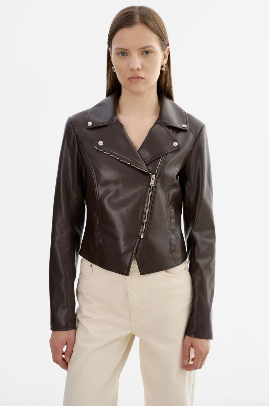 Lamarque Pascale Vegan Moto in Dark Brown