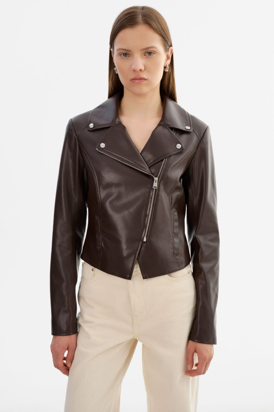 Lamarque Pascale Vegan Moto in Dark Brown