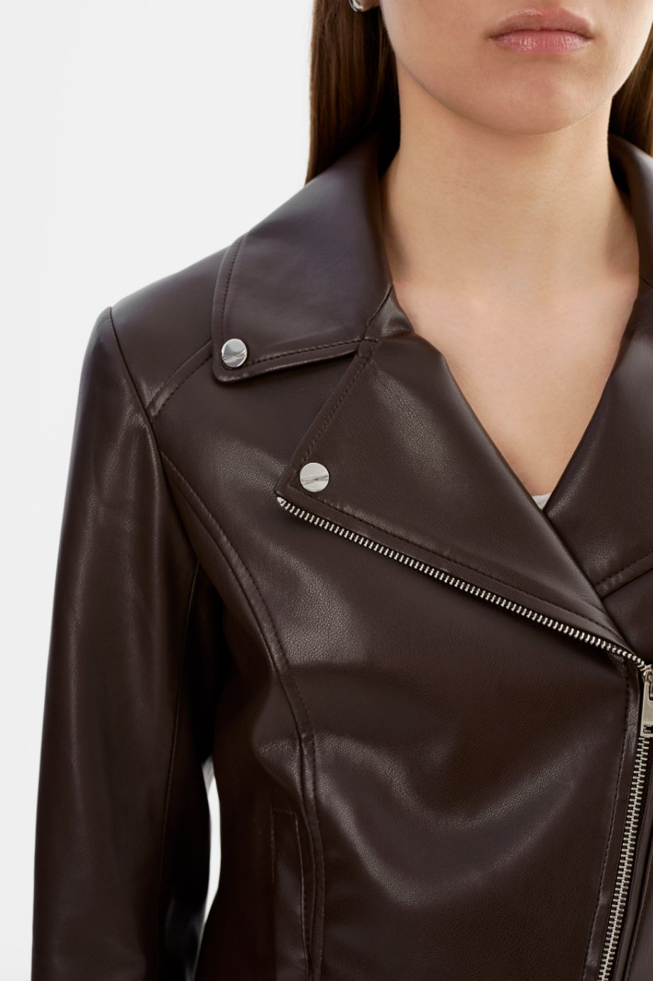 Lamarque Pascale Vegan Moto in Dark Brown