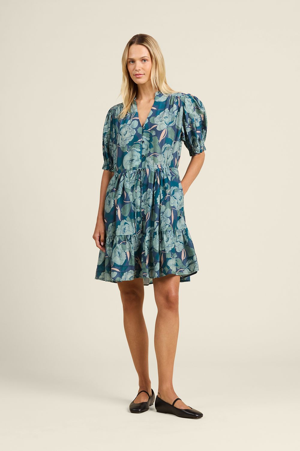 Trovata Phoebe Dress Short, Color: Hushed Shadow, Size: XS