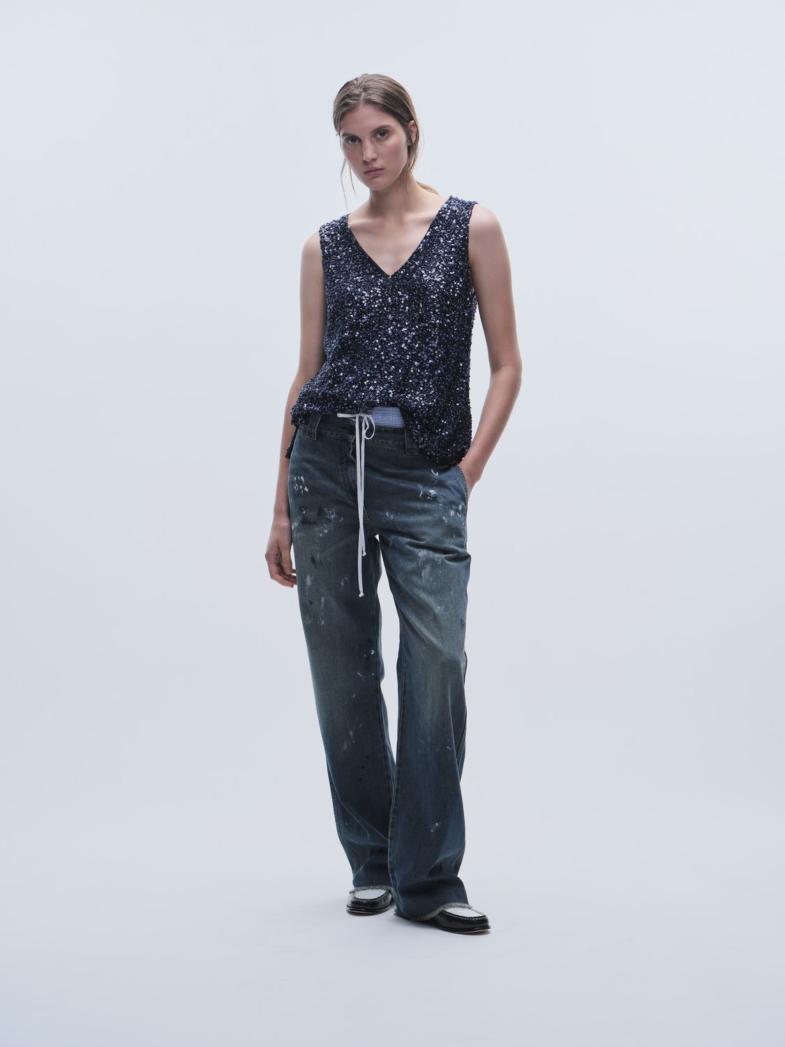 Saint Art Nessa Denim Pant, Color: Painter Wash, Size: 24