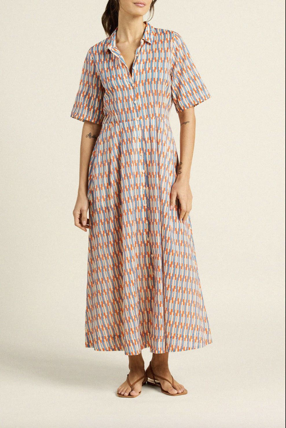 Trovata Aster Dress in Retro Grid Print