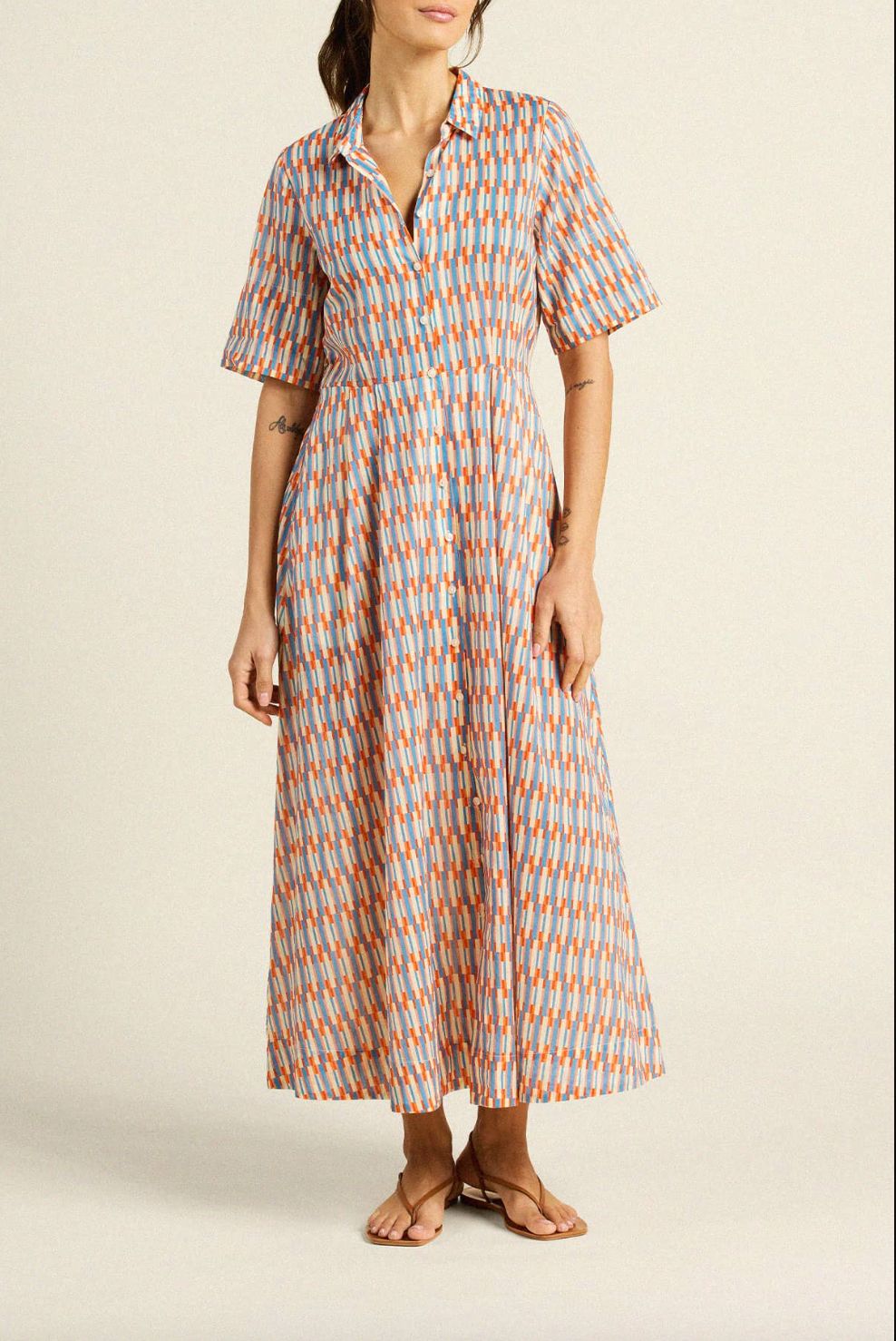 Trovata Aster Dress in Retro Grid Print