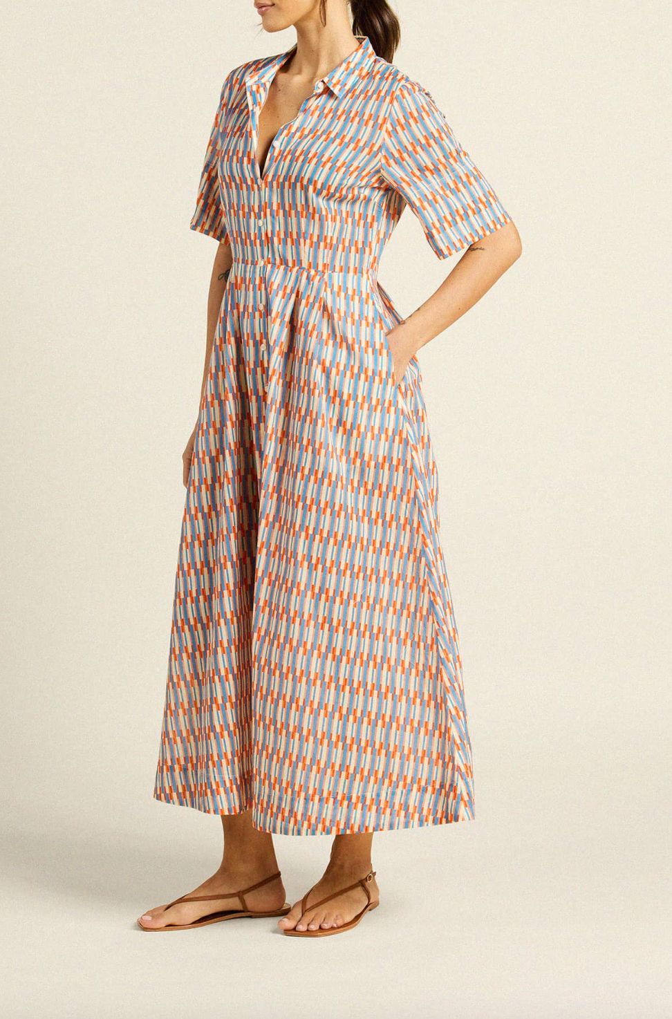 Trovata Aster Dress in Retro Grid Print