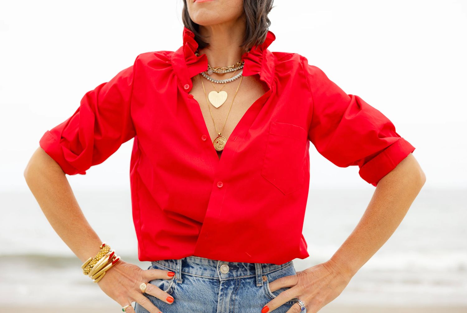 KMJ Southern Lover Blouse in Red