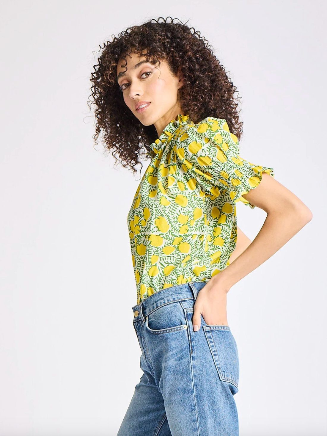 Mille Marnie Blouse in Lemons Print