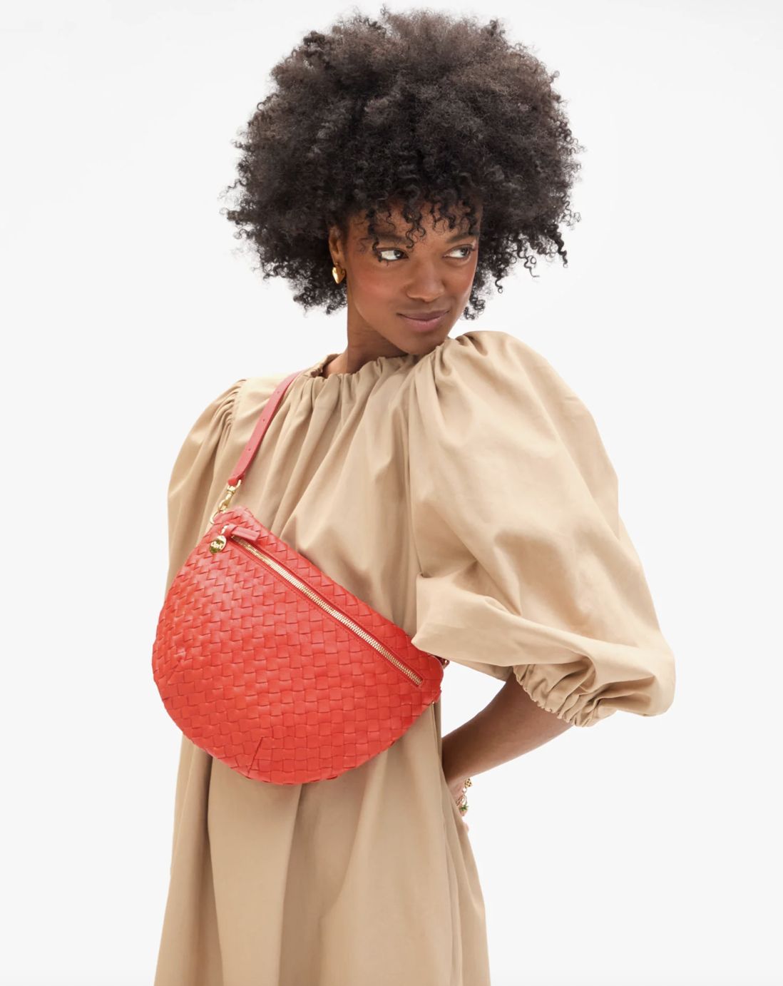 Clare V Grande Fanny - Bright Poppy