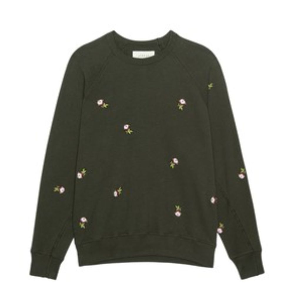 The Great College Sweatshirt with Embroidered Roses