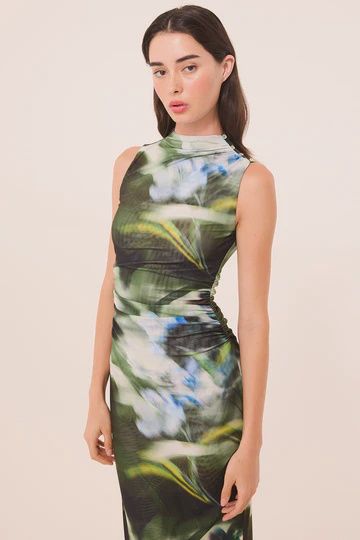 MISA Athena Dress Blurred Casablanca Lily