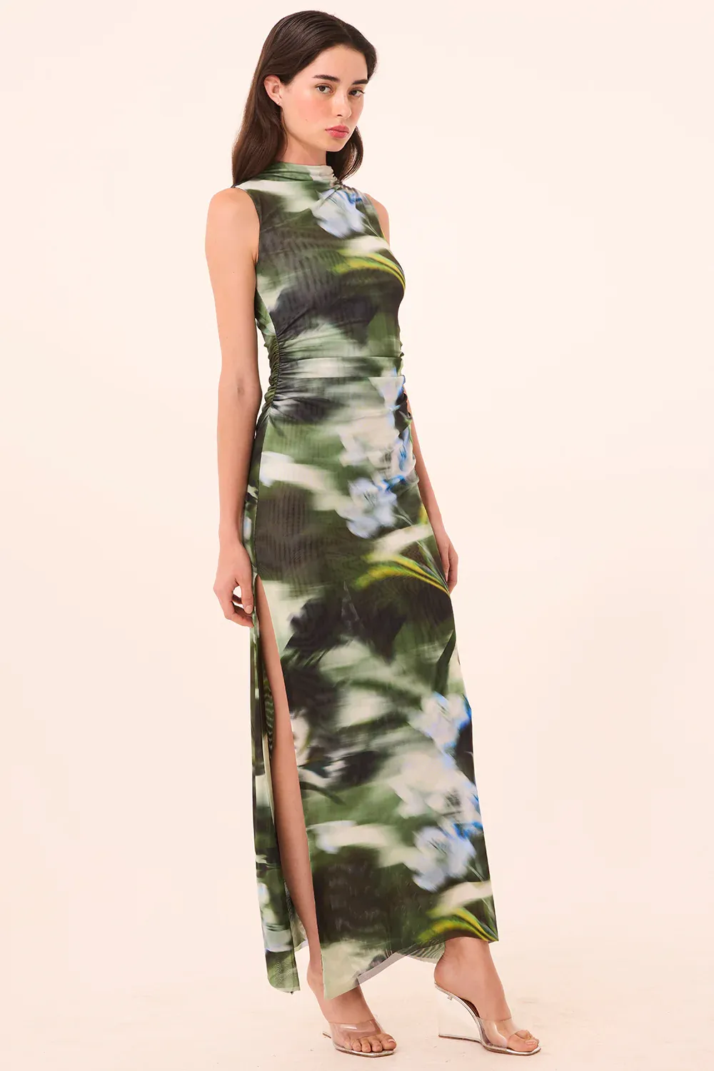 MISA Athena Dress Blurred Casablanca Lily