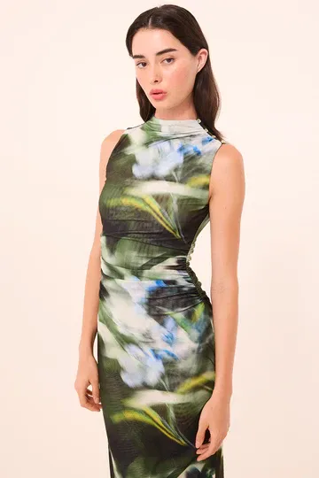 MISA Athena Dress Blurred Casablanca Lily