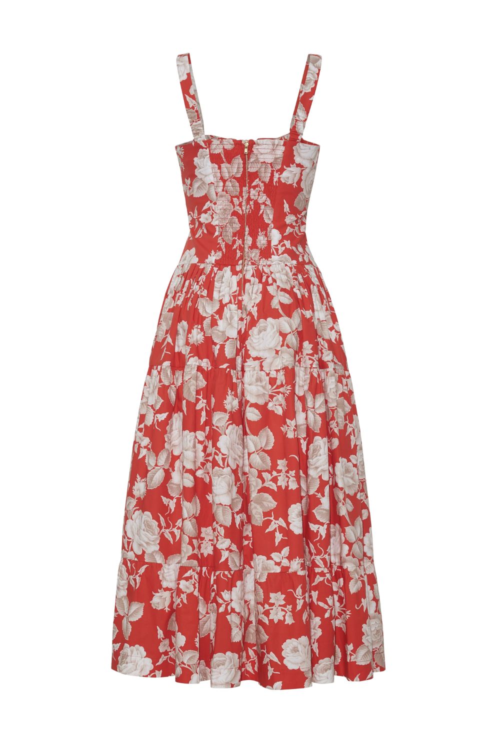 Cara Cara Santiago Midi Dress in Rosebud Red