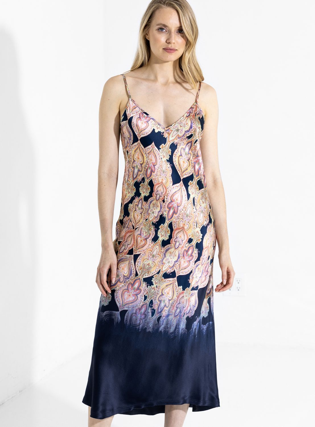 Go Silk Go Slip Dress in Paisley