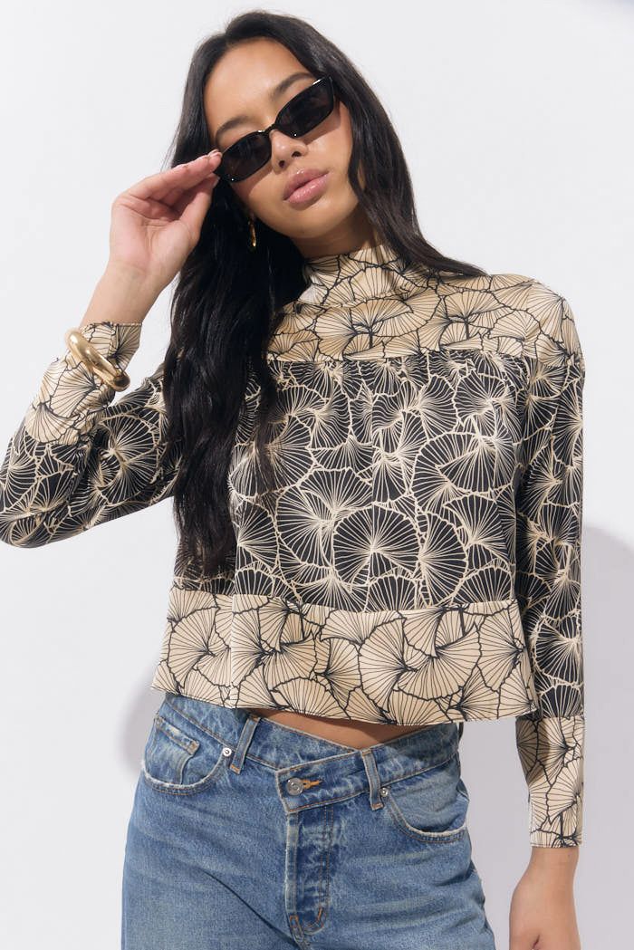 Adelyn Rae Meghan Twin Print Turtle Neck