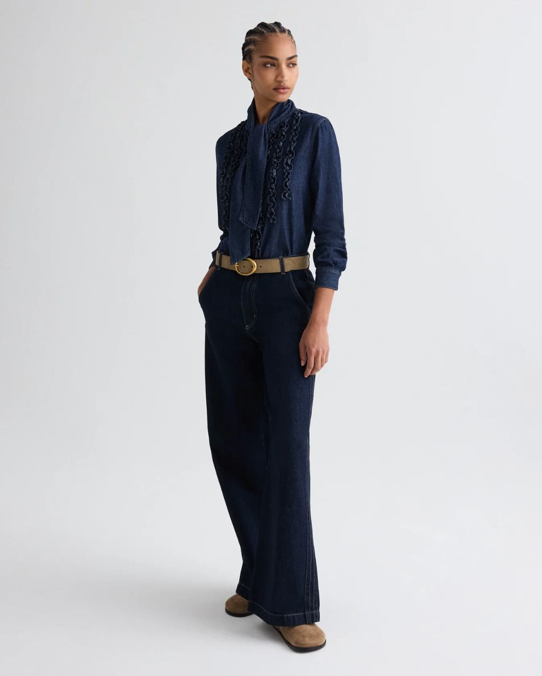 TWP Connor Denim Tuxedo Shirt
