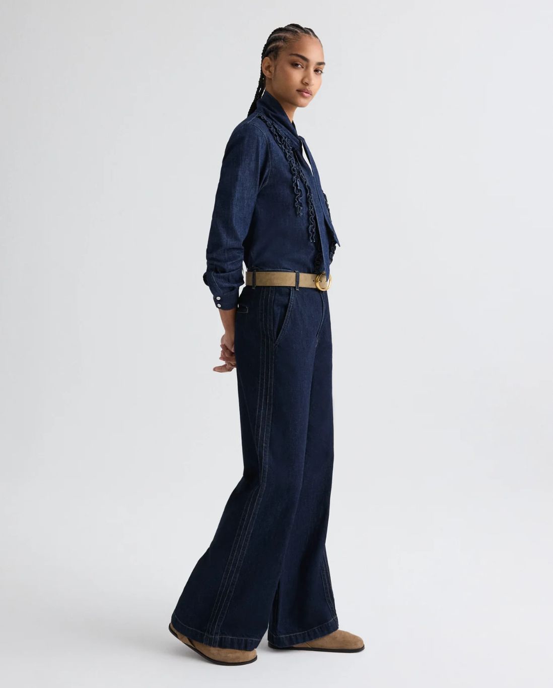 TWP Connor Denim Tuxedo Shirt