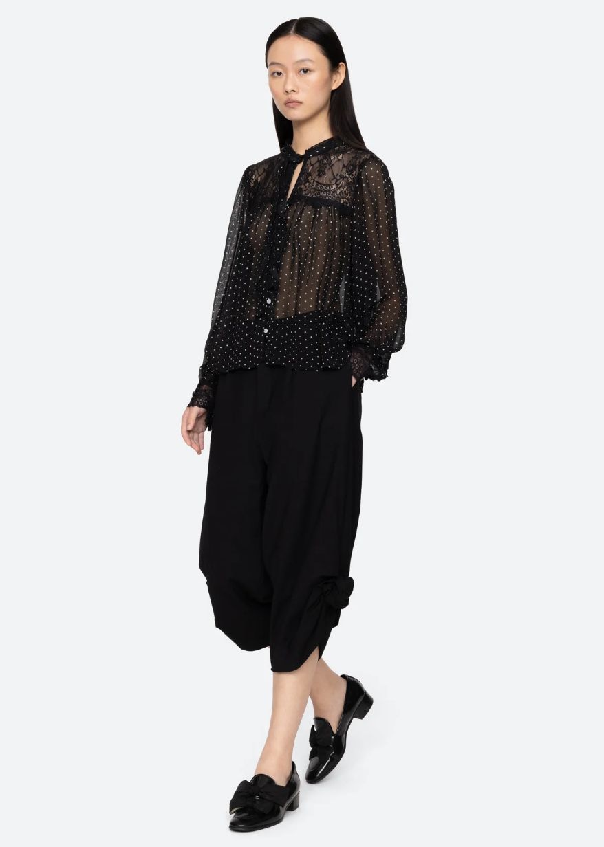 Sea-NY Melody Polka Dot Long Sleeve Top
