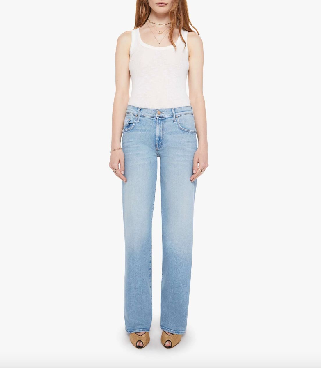 Mother Mid Rise Maven Sneak Jean in Blowing in the Wind