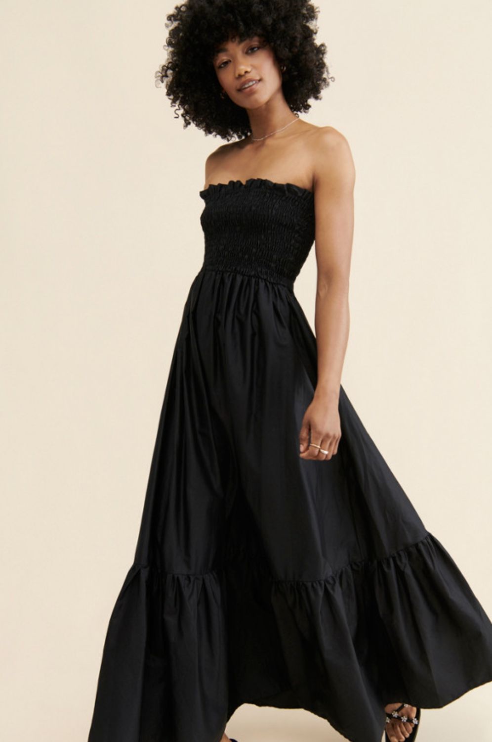 Kasia Cosmos Strapless Smocked Maxi Dress