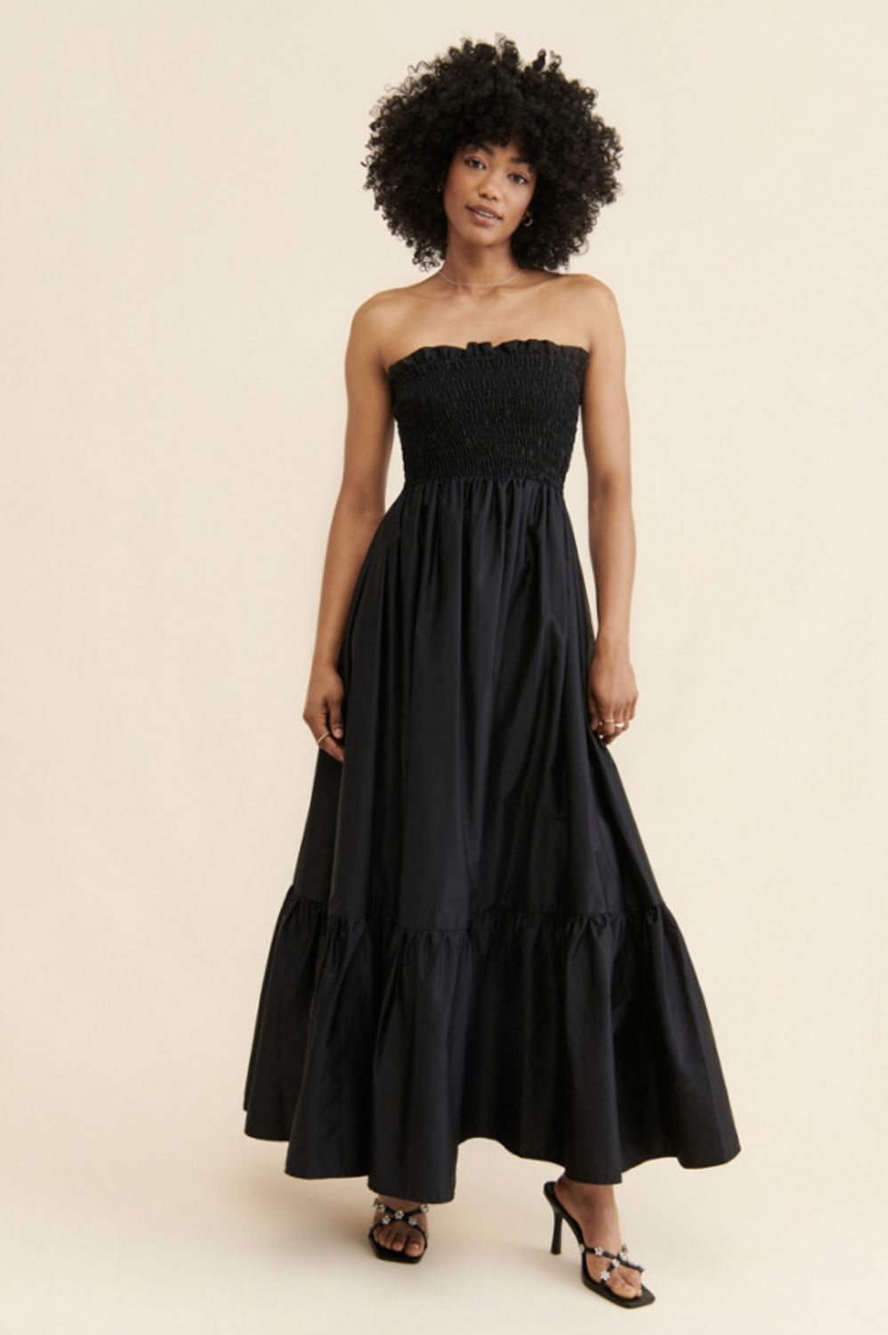 Kasia Cosmos Strapless Smocked Maxi Dress