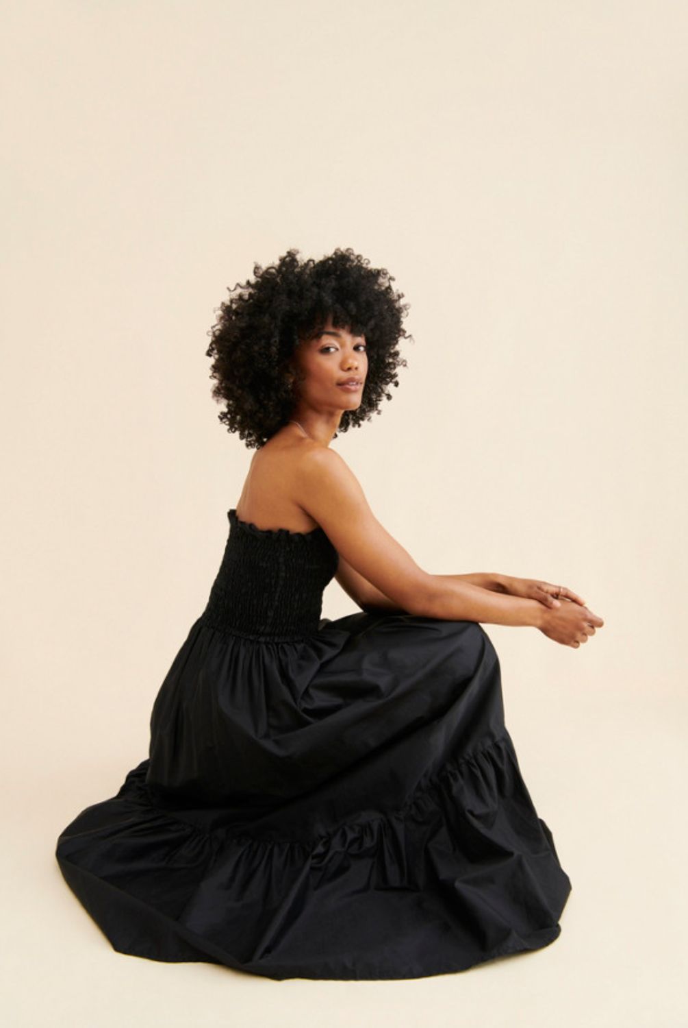 Kasia Cosmos Strapless Smocked Maxi Dress