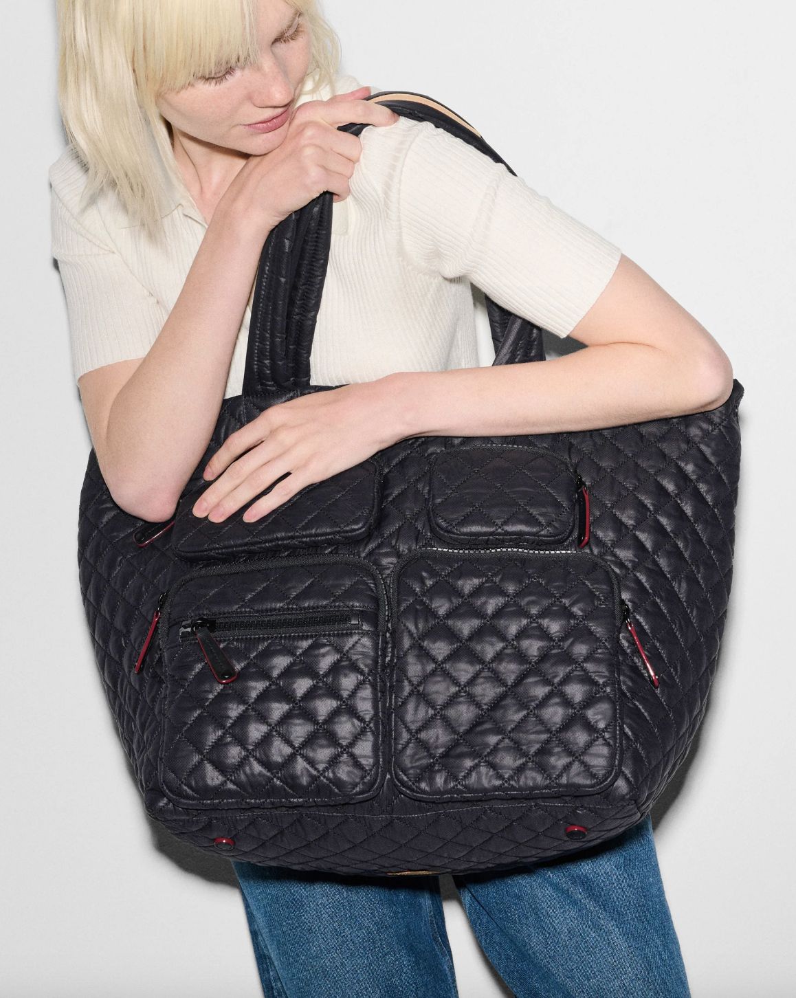 MZ Wallace Large Metro Travel Tote in Black