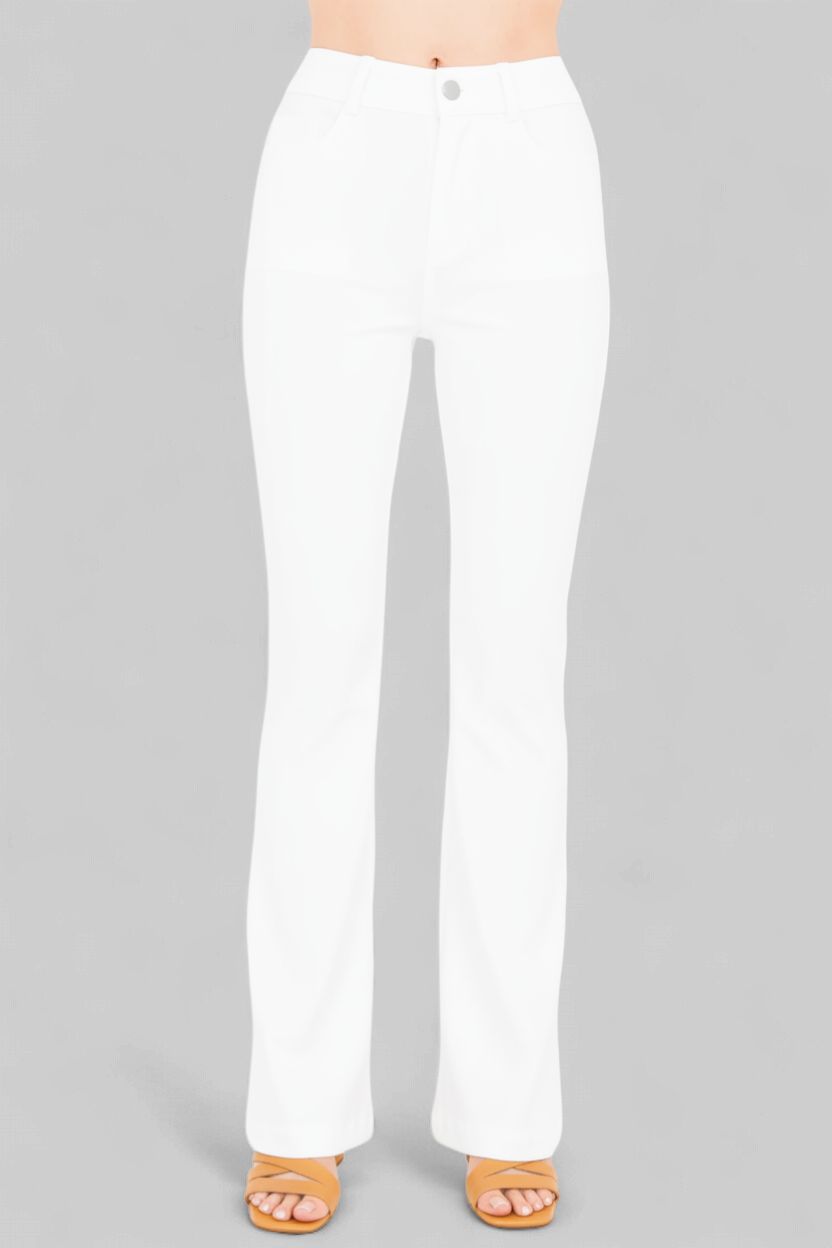 Elaine Kim Timothy Jean Flare Pant in White