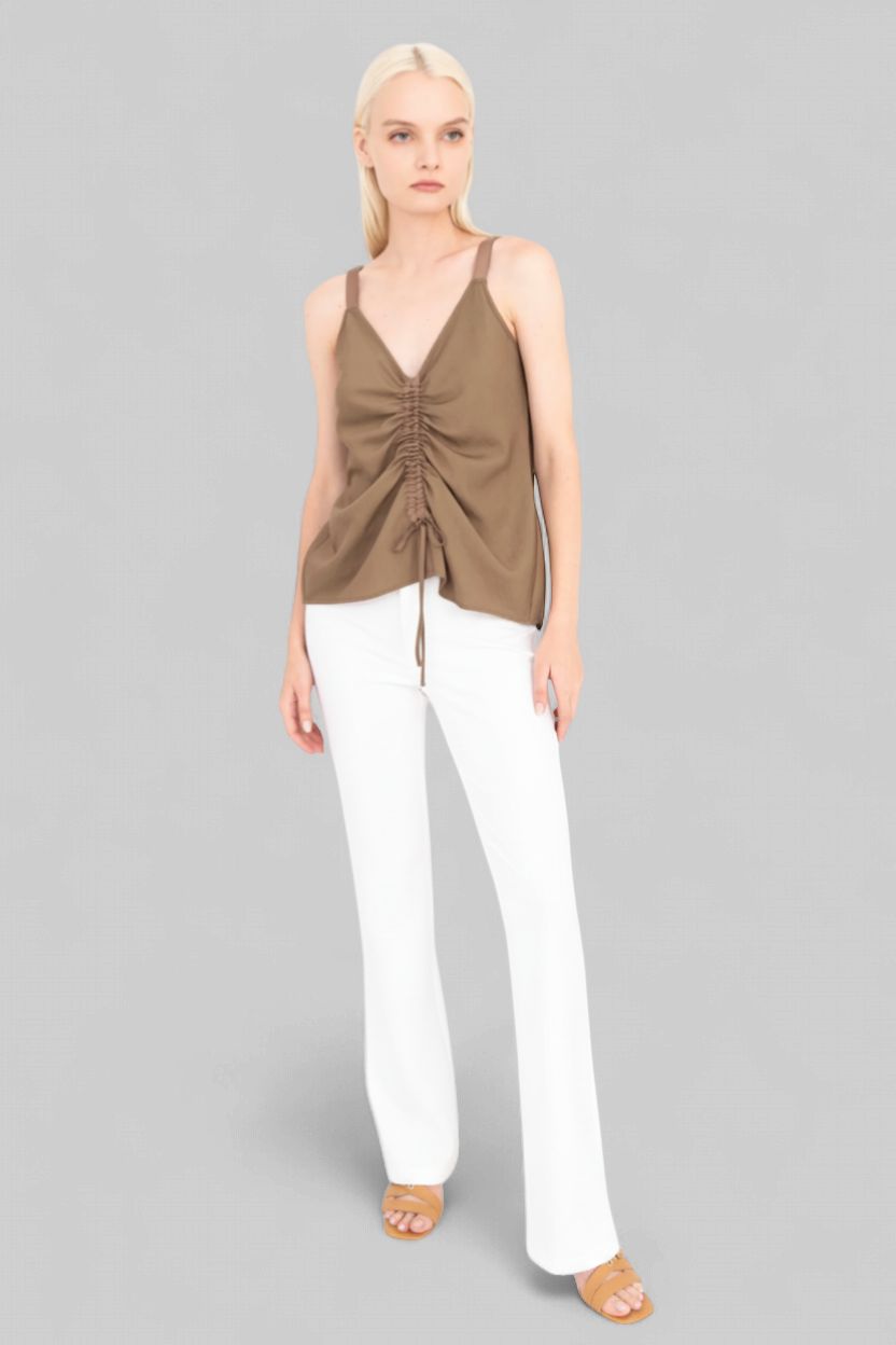 Elaine Kim Timothy Jean Flare Pant in White