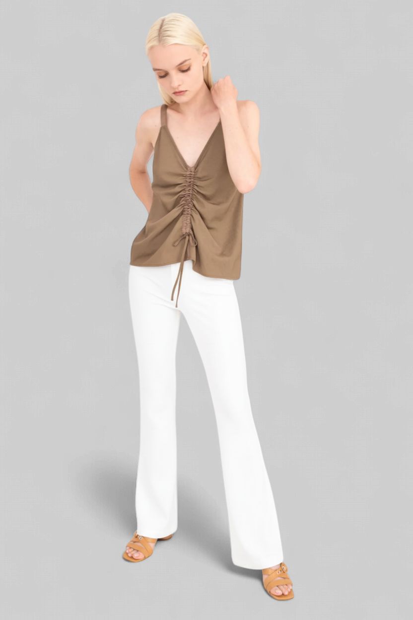 Elaine Kim Timothy Jean Flare Pant in White