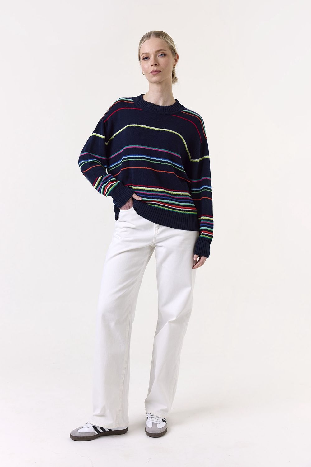 Whipser Raya Rainbow Crew, Color: Navy, Size: XS
