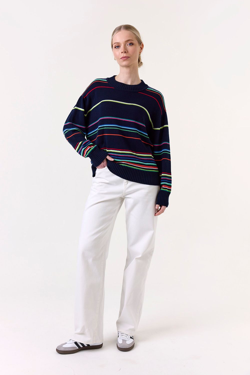 Whipser Raya Rainbow Crew, Color: Navy, Size: XS
