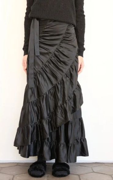 Brazeau Tricot Flamenco Skirt Black