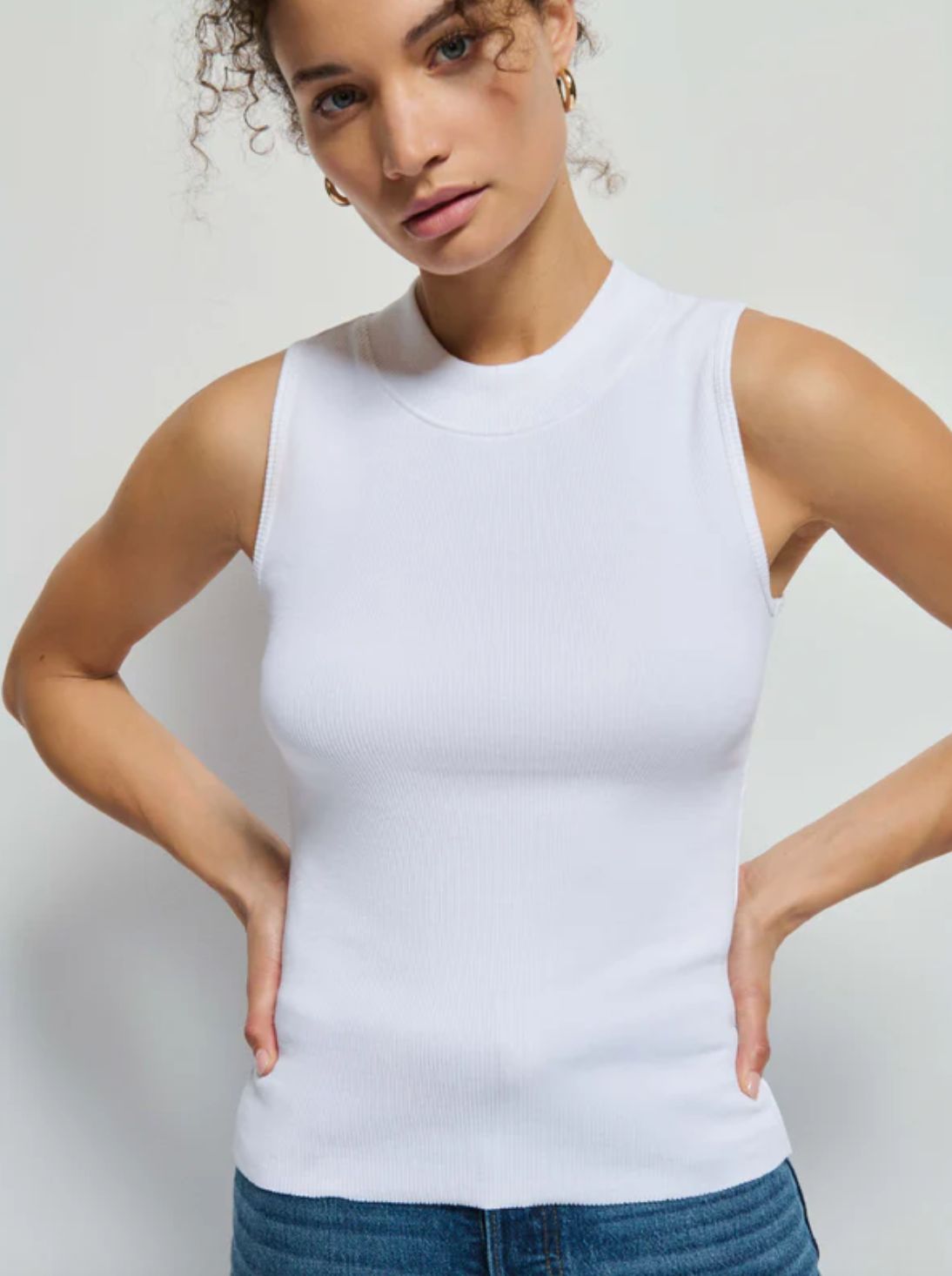 Nation Joan Sleeveless Mock Neck Tank