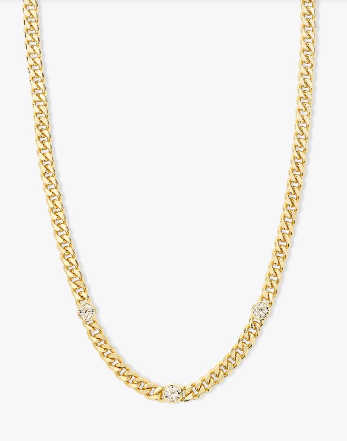 Melinda Maria Julian Triple Diamond Cuban Chain 16"