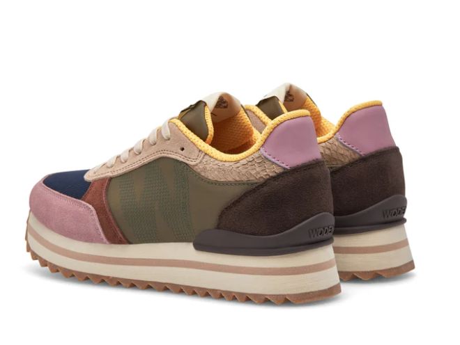 Woden Ronja Plateau Sneaker, Color: Dark Algae Multi, Size: 37