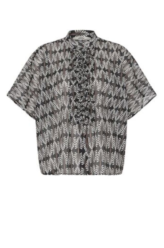 0039 Daisy Blouse in Voile Black Print
