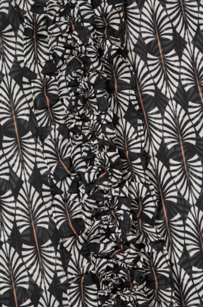 0039 Daisy Blouse in Voile Black Print