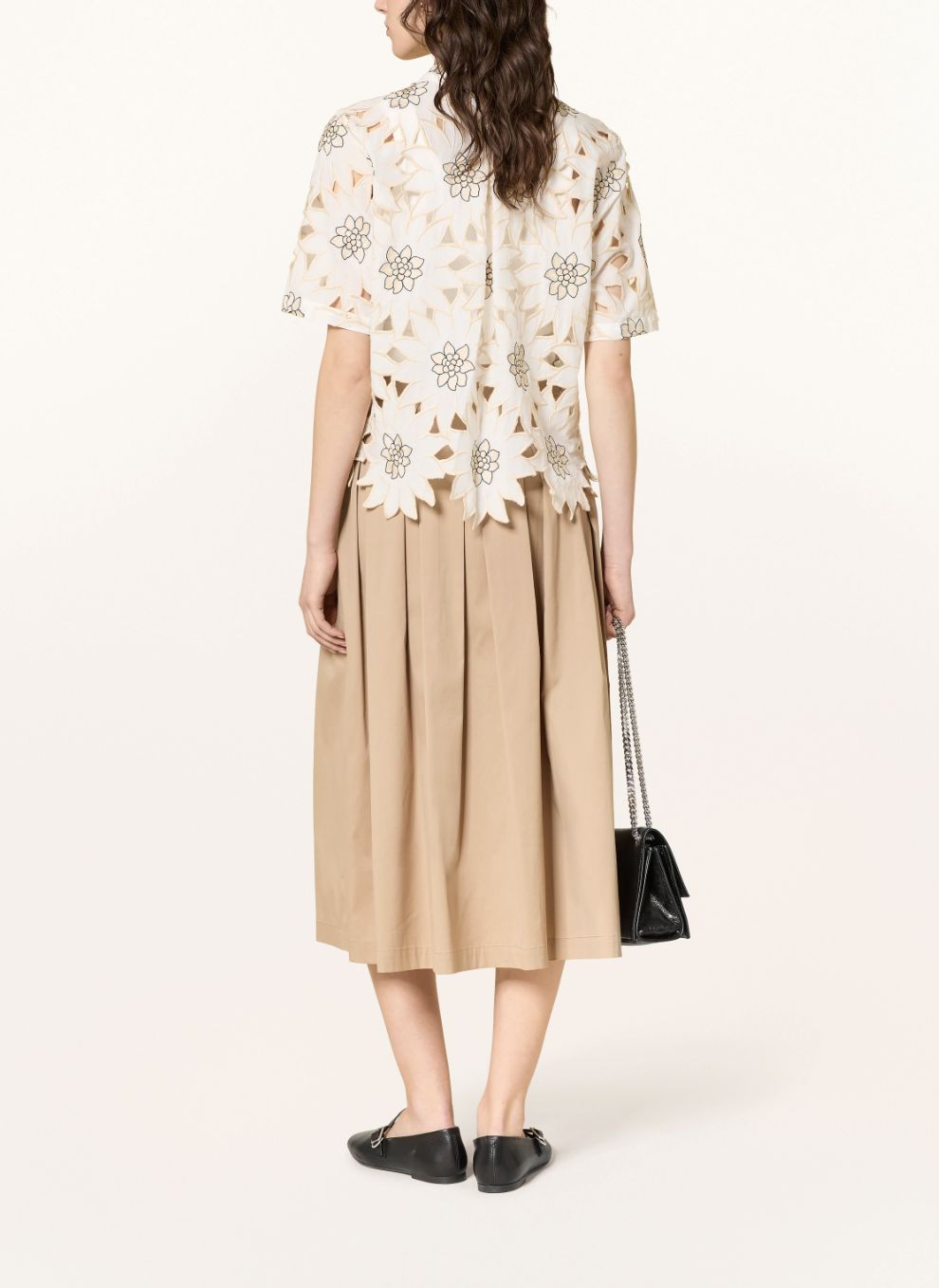 0039 Italy Bea Floral Openwork Blouse