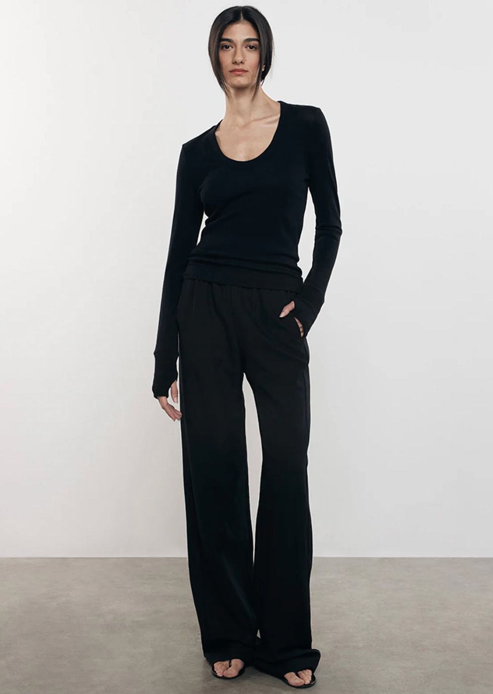 Enza Costa Cashmere Easy Cuff U Neck