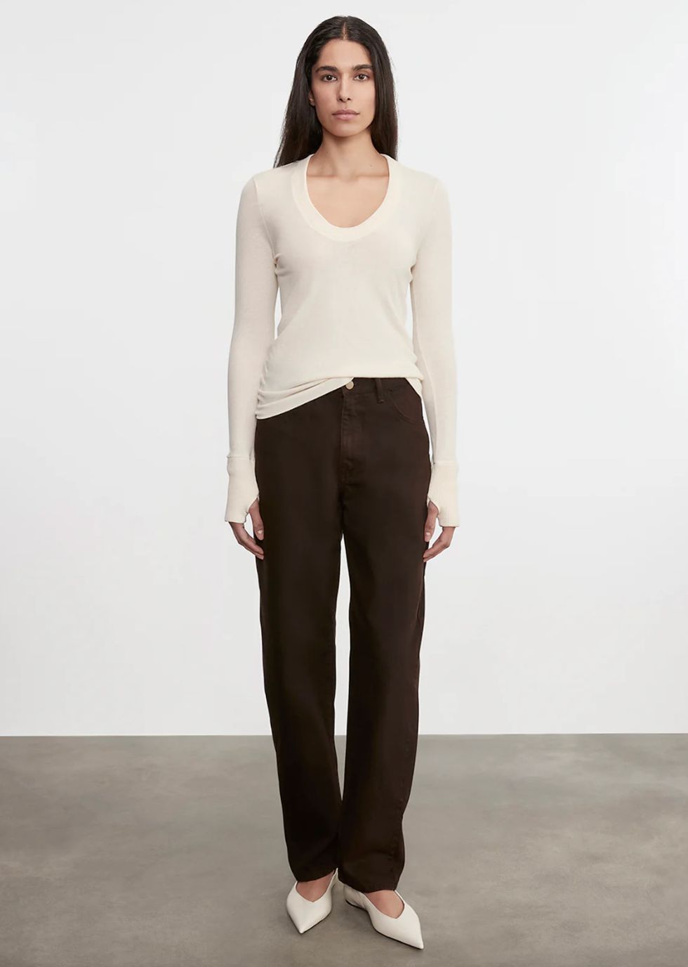 Enza Costa Cashmere Easy Cuff U Neck
