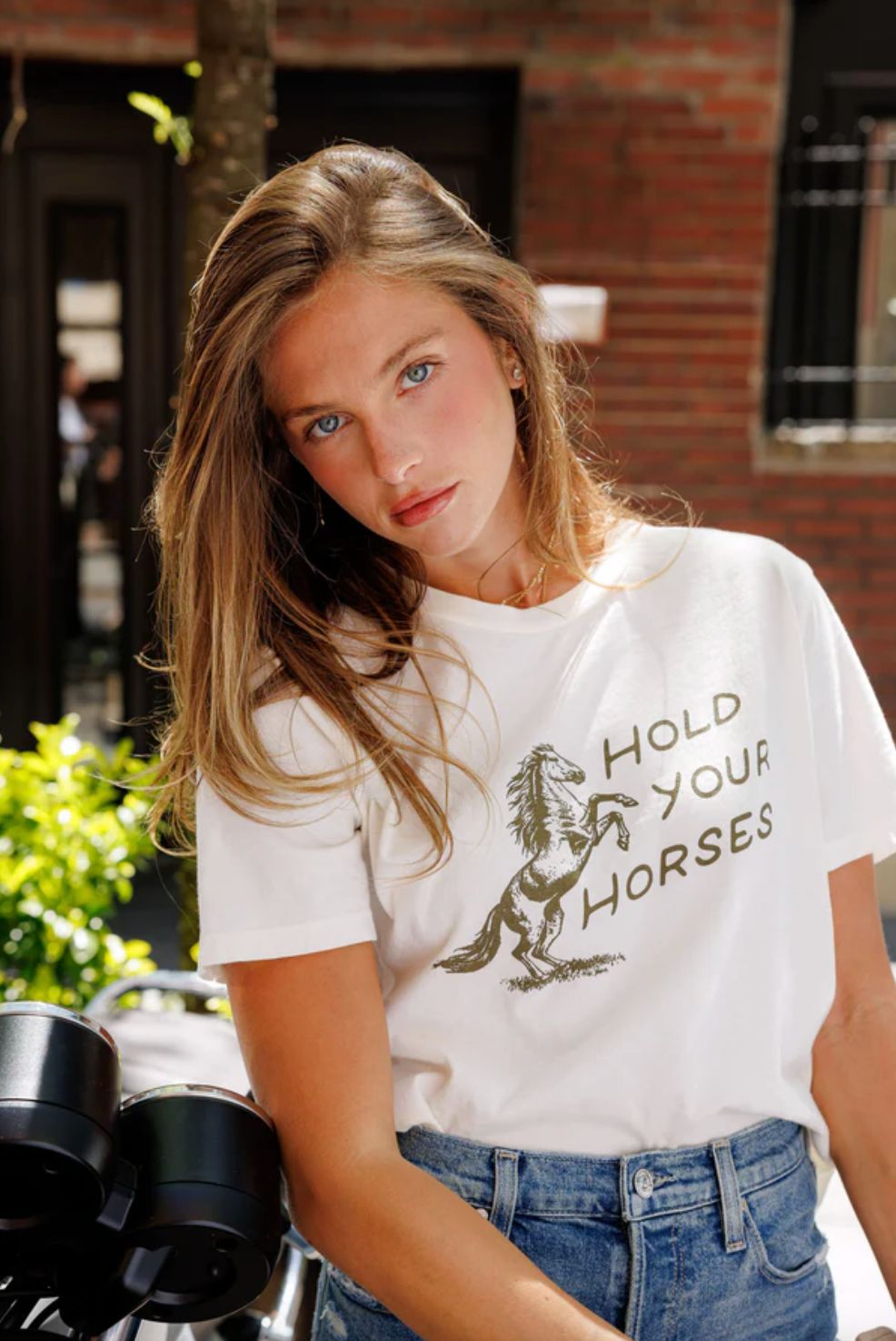 Sunny Somewhere Hold Your Horses Tee