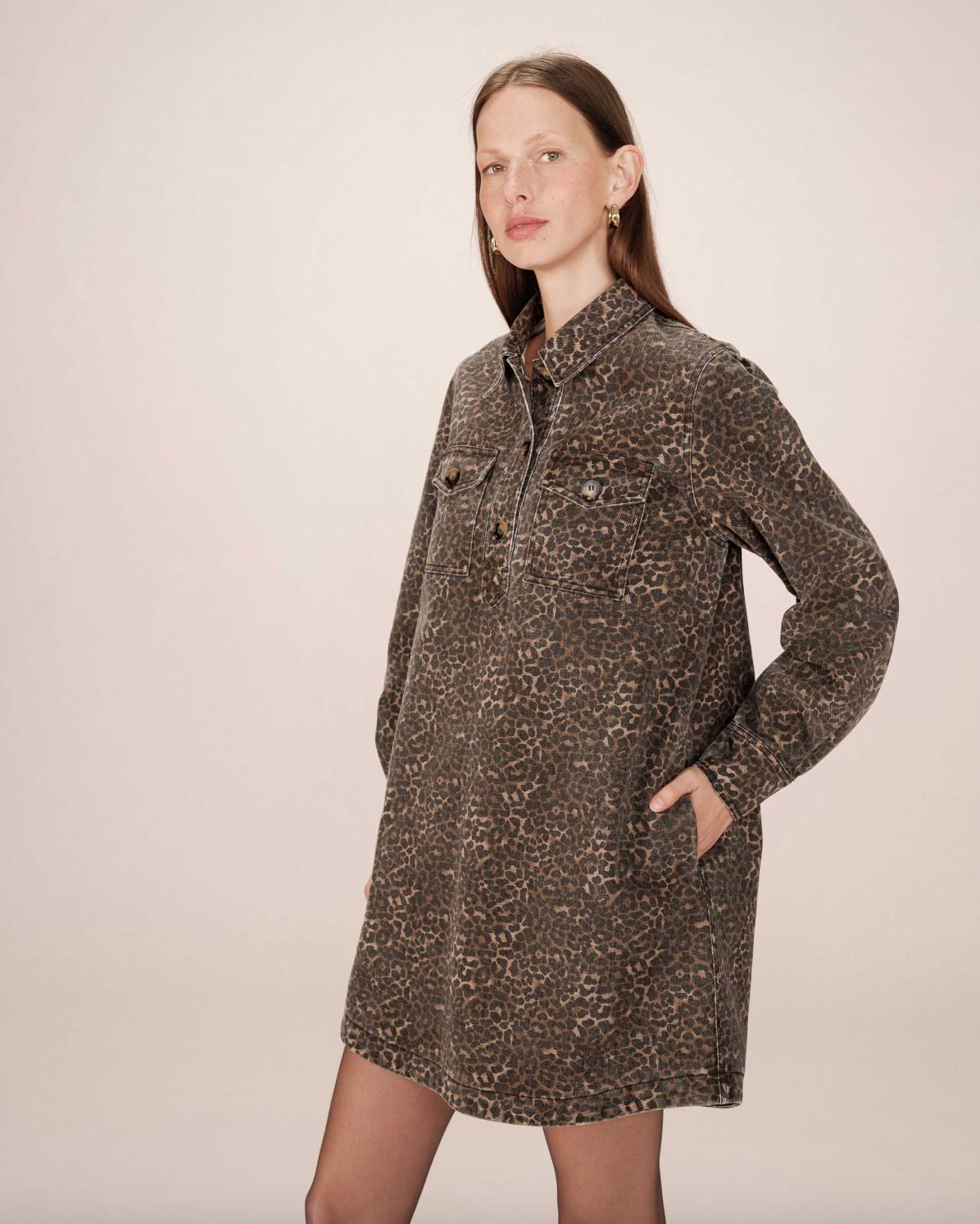 Grace &amp; Mila Sally Leopard Short Dress