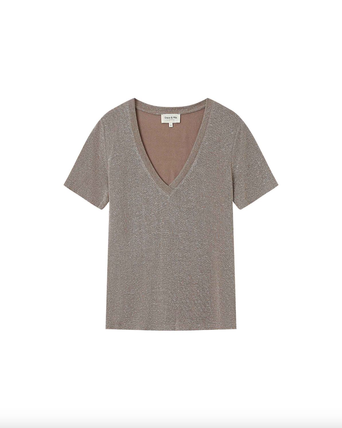 Grace &amp; Milla Stardust T-Shirt, Color: Greige, Size: XS