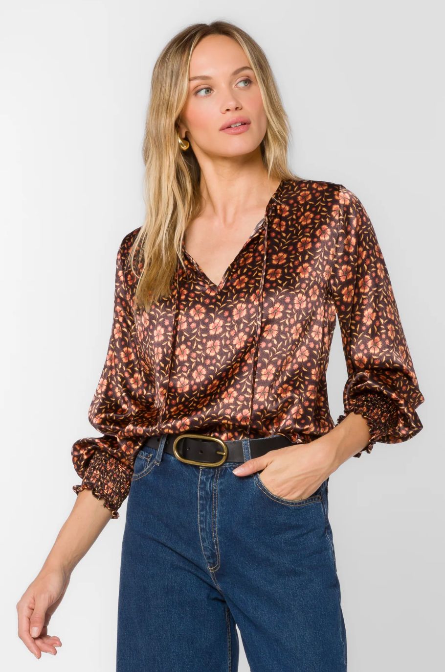 Velvet Heart Penny Brown Pansy Top