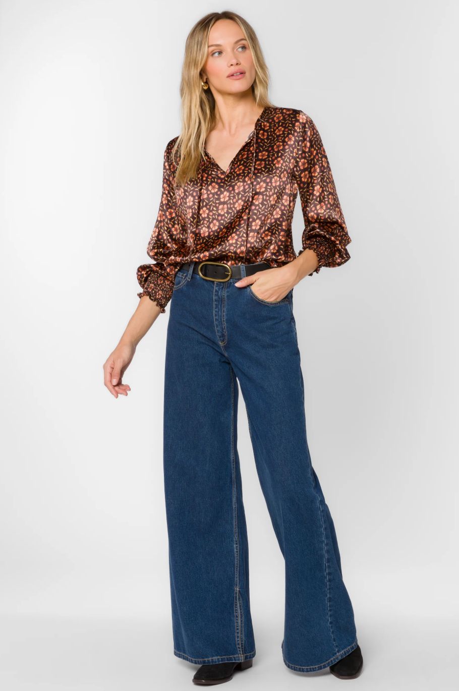 Velvet Heart Penny Brown Pansy Top